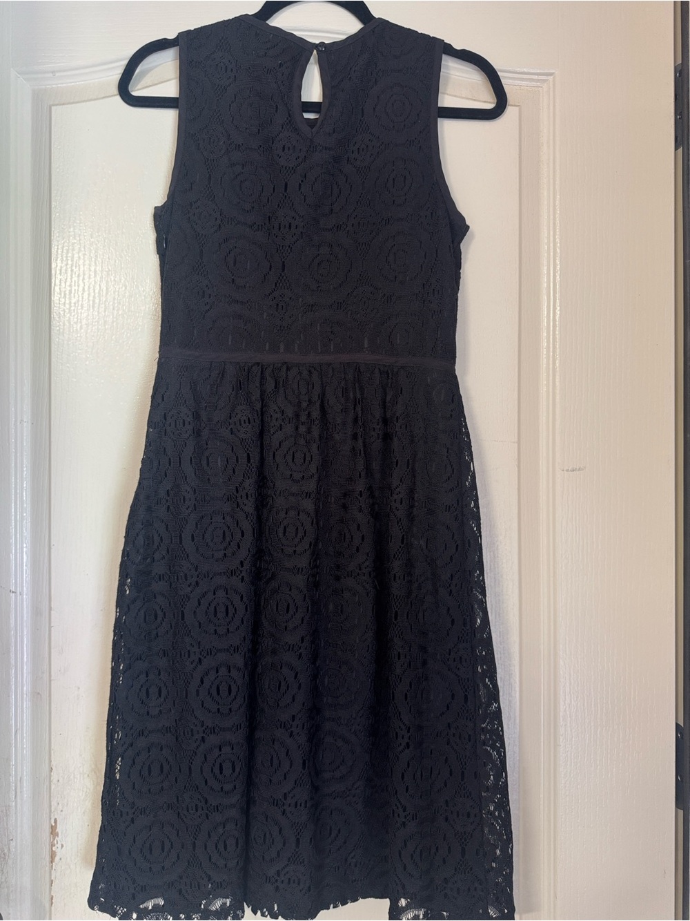 Enfocus Studio Black Sleeveless Lace Fit-and-Flare Dress